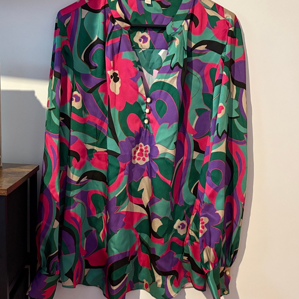 Etcetera Colorful Floral Blouse